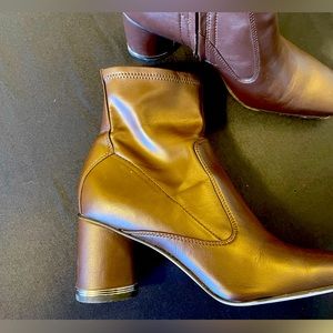 🔥Franco Sarto Women’s PisaBooty Heel Square Toe Ankle Boots, size 8, dark brown